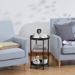 Dulcii Round Side Table with 3 Shelves - Stylish Steel Frame for Living Room, Bedroom, or Outdoor Use - Image 9