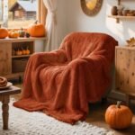 Lanpn Fall Rustic Throw Blanket, 530GSM Sherpa Fleece Throws for Couch Sofa, Soft Fluffy 3D Pumpkin Fur Blankets, Autumn Plush Cozy Blanket Thanksgiving Home Bed Living Room Decor Gift, 50x60