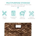 Best Choice Products Pack of 5 Water Hyacinth Cube Storage Baskets, 10.5"x10.5", Collapsible Organizers for Laundry & Kids' Rooms - Brown - Image 5