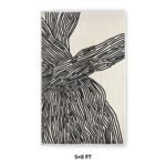 YIHOUSE 5x8 Ft Abstract Washable Rug: Modern Black and White Non-Slip Area Rug for Home & Office. - Image 8