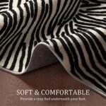 YIHOUSE 5x8 Ft Abstract Washable Rug: Modern Black and White Non-Slip Area Rug for Home & Office. - Image 5
