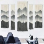 Handmade Large Macrame Wall Hanging Set – 5 Dip-Dyed Mountain Decor for Modern Living Rooms and Bedrooms - Image 3