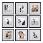 Sheffield Home 9 Piece Gallery Wall Frame Set, 12x12 in. Matted to 8x8 in. (Matte Black)