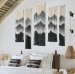 Handmade Large Macrame Wall Hanging Set – 5 Dip-Dyed Mountain Decor for Modern Living Rooms and Bedrooms - Image 2