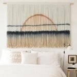 Large Jakalin Macrame Wall Hanging - Sunset Dip Dye Boho Tapestry for Modern Bedroom & Living Room, 57”Wx35”L - Image 2