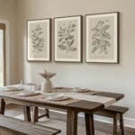 Large Framed Botanical Wall Art Set: 3 Neutral Plant Canvas Prints for Living Room, Farmhouse Decor, 20x30 inches. - Image 2