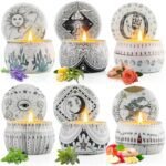 Mystical Scented Candle Gift Set, 6 Large 5.5 oz Celestial Metal Jars with Zodiac Designs, Long-Lasting Aromatherapy Scents, Holiday & Christmas Gift Set for Women