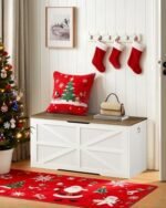 CHOEZON 39.4" Wooden Storage Chest & Bench: Modern Toy Box with Safety Hinge in Walnut & White - Image 2
