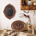 S-MANTIS Vintage Wall Sculpture: Hand-Painted Antique Pediment with Embossed Key Design, Oval Wall Art. Ideal Gift! - Image 3