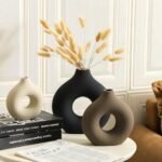 Vanselia Ceramic Vase Set of 3 - Stylish Small Decor for Living Room, Bedroom, Office, and Kitchen. - Image 2