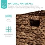 Best Choice Products Pack of 5 Water Hyacinth Cube Storage Baskets, 10.5"x10.5", Collapsible Organizers for Laundry & Kids' Rooms - Brown - Image 4