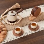 Natural Acacia Wooden Drink Coasters with Magnetic Holder – Set of 5 for Modern Home Decor. - Image 2