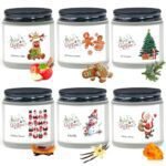 Christmas Scented Candles for Home, 6 Pack Soy Set, 21 oz Jar, Perfect Gifts for Women/Coworker/Girlfriend/Friends