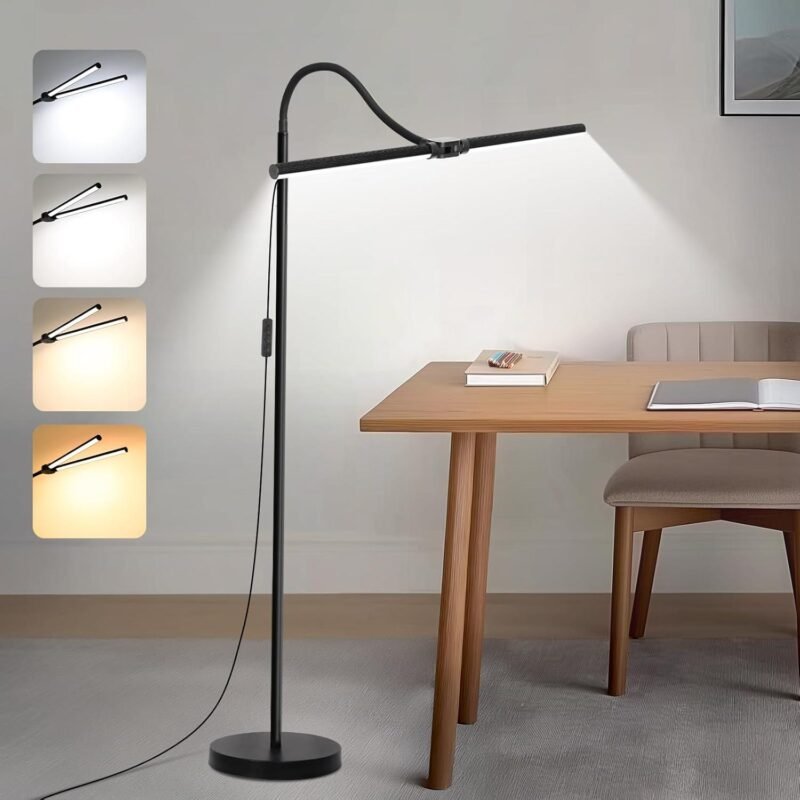 Why We Love This Adjustable Double-Head LED Floor Lamp for Reading