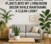 How can I incorporate plants into my living room decor while maintaining a clean look?
