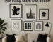 What are some ways to incorporate black and white art into living room wall decor?