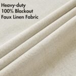 MIULEE 100% Blackout Linen Textured Curtains—Thermal Insulated Cream Drapes, 52 x 84 Inch (2 Panels) for Bedroom or Living Room. - Image 5