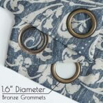 Jinchan 80% Blackout Curtains – Vintage Floral Drapes, Grommet Top, Thermal Insulated, 84" Length, 2 Panels in Blue for Living Room or Bedroom. - Image 7