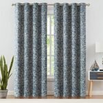 Jinchan 80% Blackout Curtains – Vintage Floral Drapes, Grommet Top, Thermal Insulated, 84" Length, 2 Panels in Blue for Living Room or Bedroom. - Image 2