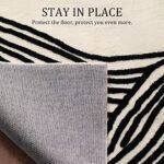 YIHOUSE 5x8 Ft Abstract Washable Rug: Modern Black and White Non-Slip Area Rug for Home & Office. - Image 6
