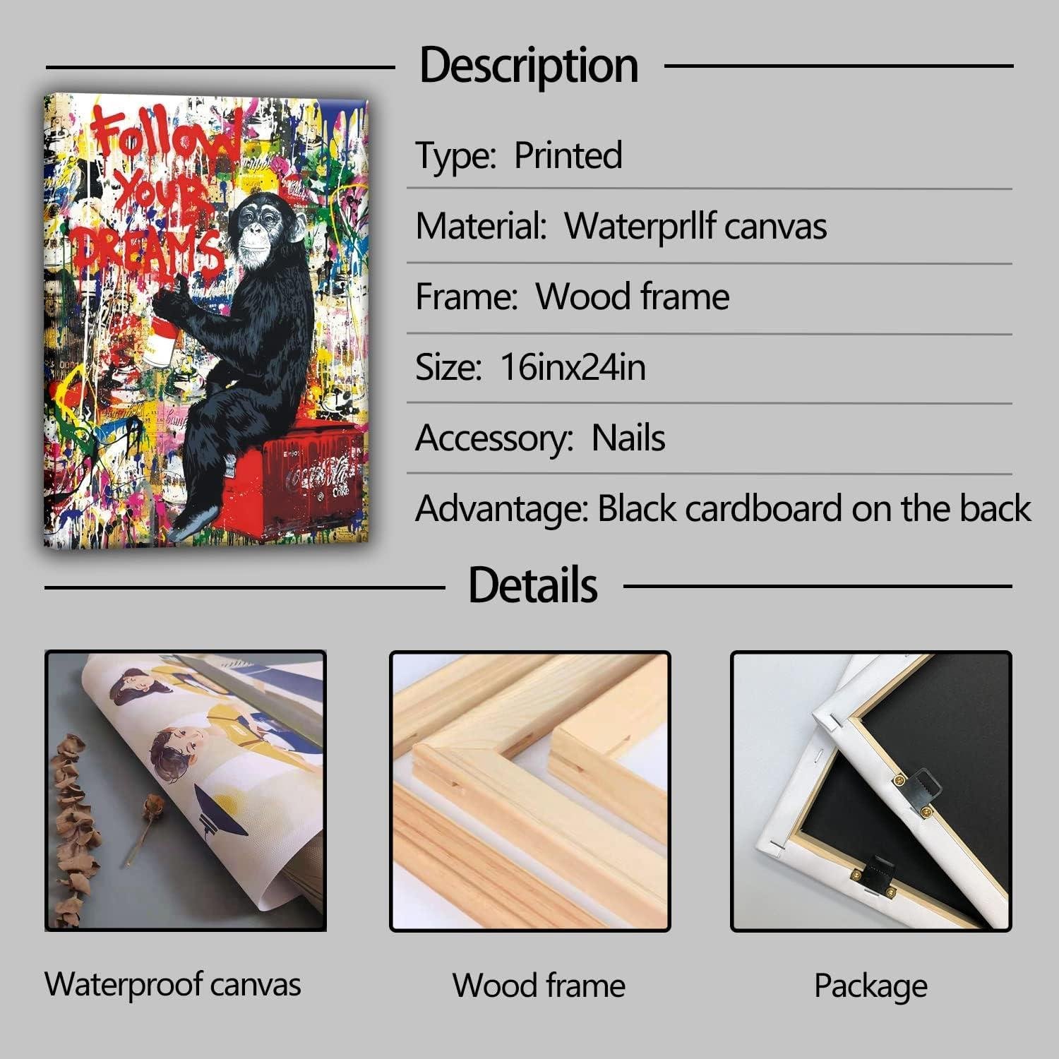 We ‌Review: Banksy's Inspirational Monkey Canvas‍ Art