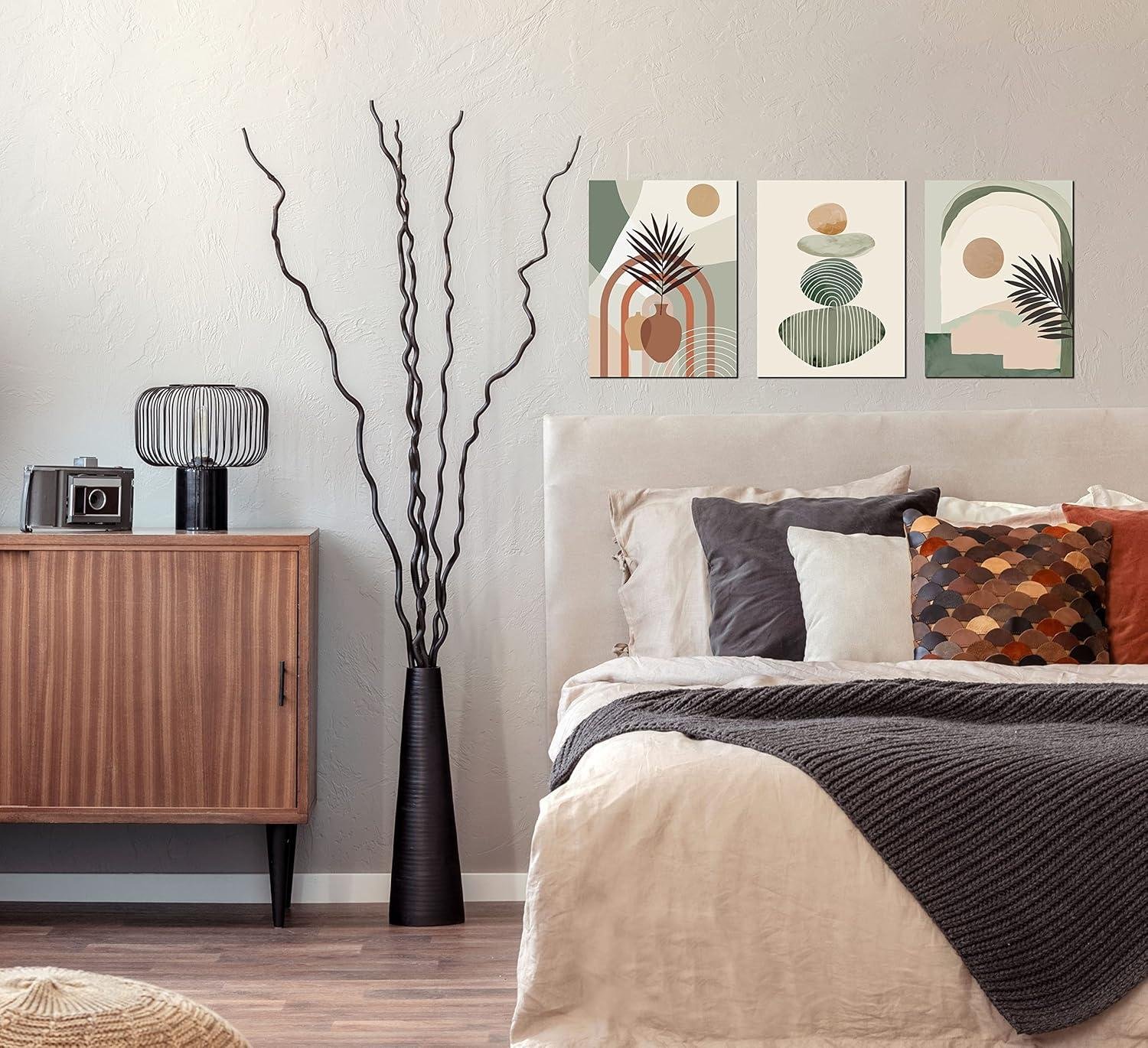 Elevating Your Space: Our Review ⁣of​ ZHAOSHOP boho‍ Green ⁣Canvas Triptych