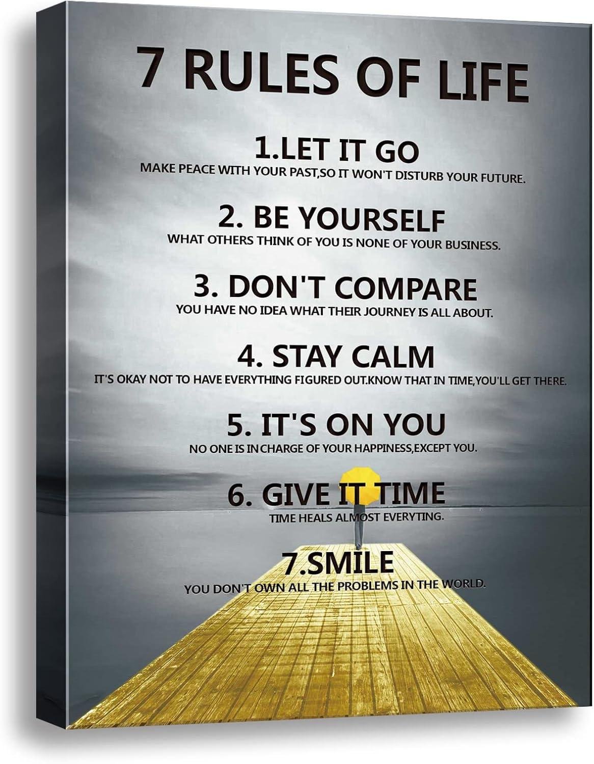 7 Rules ‌of Life Canvas: Our Review of This uplifting Decor