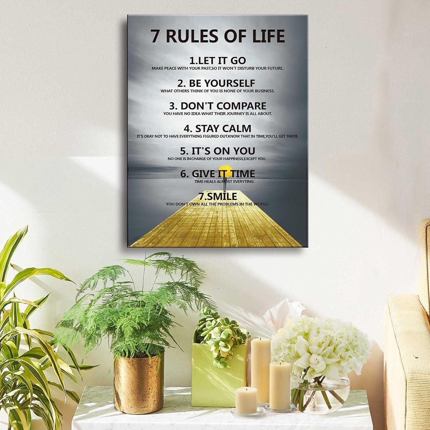 7 Rules of Life Canvas: Our Review of This Uplifting Decor