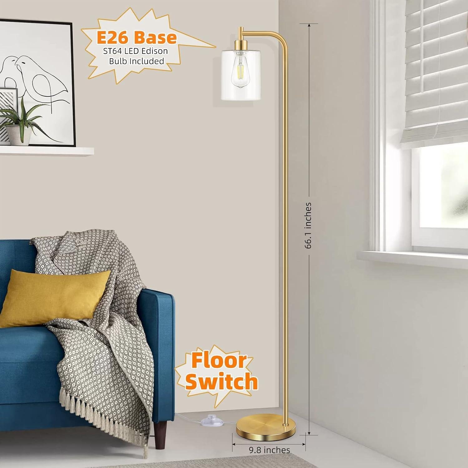 Our Review: ​Stylish &⁣ Sturdy Industrial Floor Lamp⁣ with Glass Shade