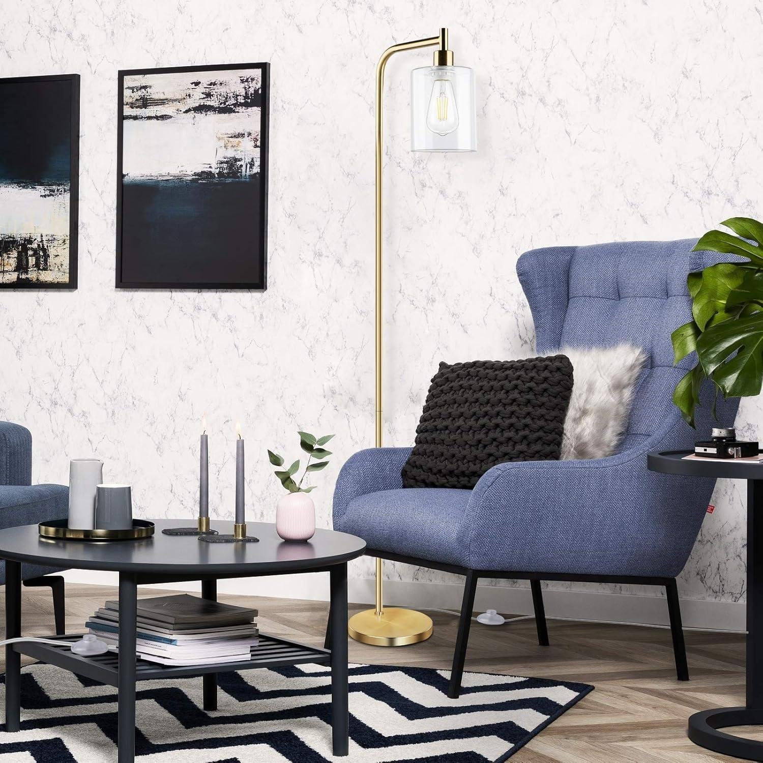 Our Review: Stylish & Sturdy Industrial Floor Lamp with Glass Shade