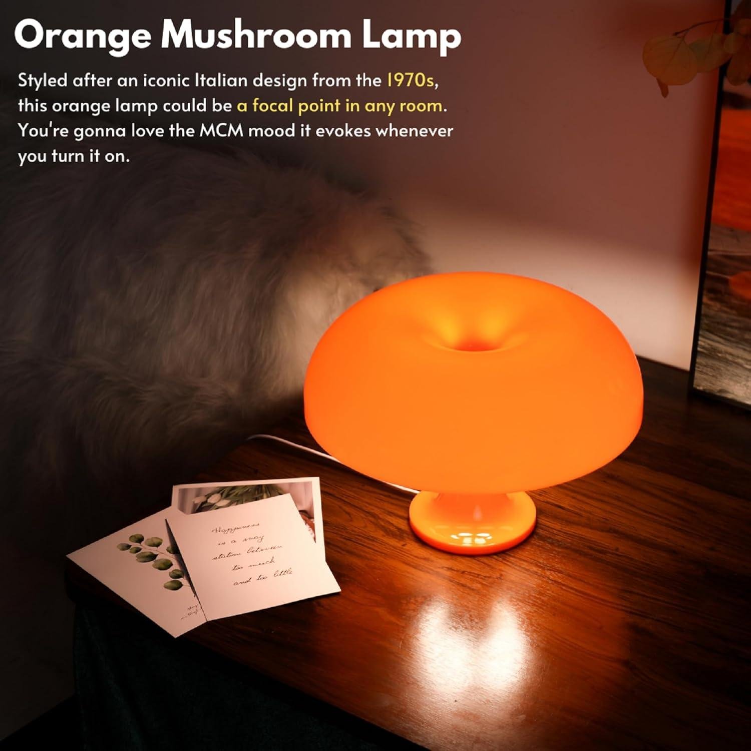 Why We Love the orange Mushroom lamp: Retro style & Versatile Glow