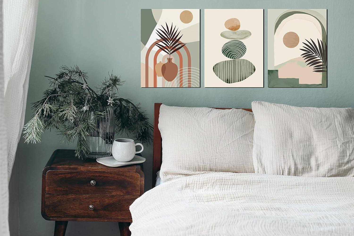Elevating your⁤ Space: Our Review​ of ZHAOSHOP​ Boho ⁣Green Canvas Triptych