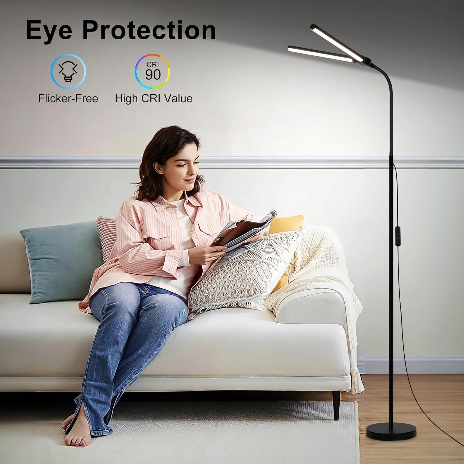 Why We ⁣Love this adjustable⁢ Double-Head LED Floor Lamp for ⁢Reading