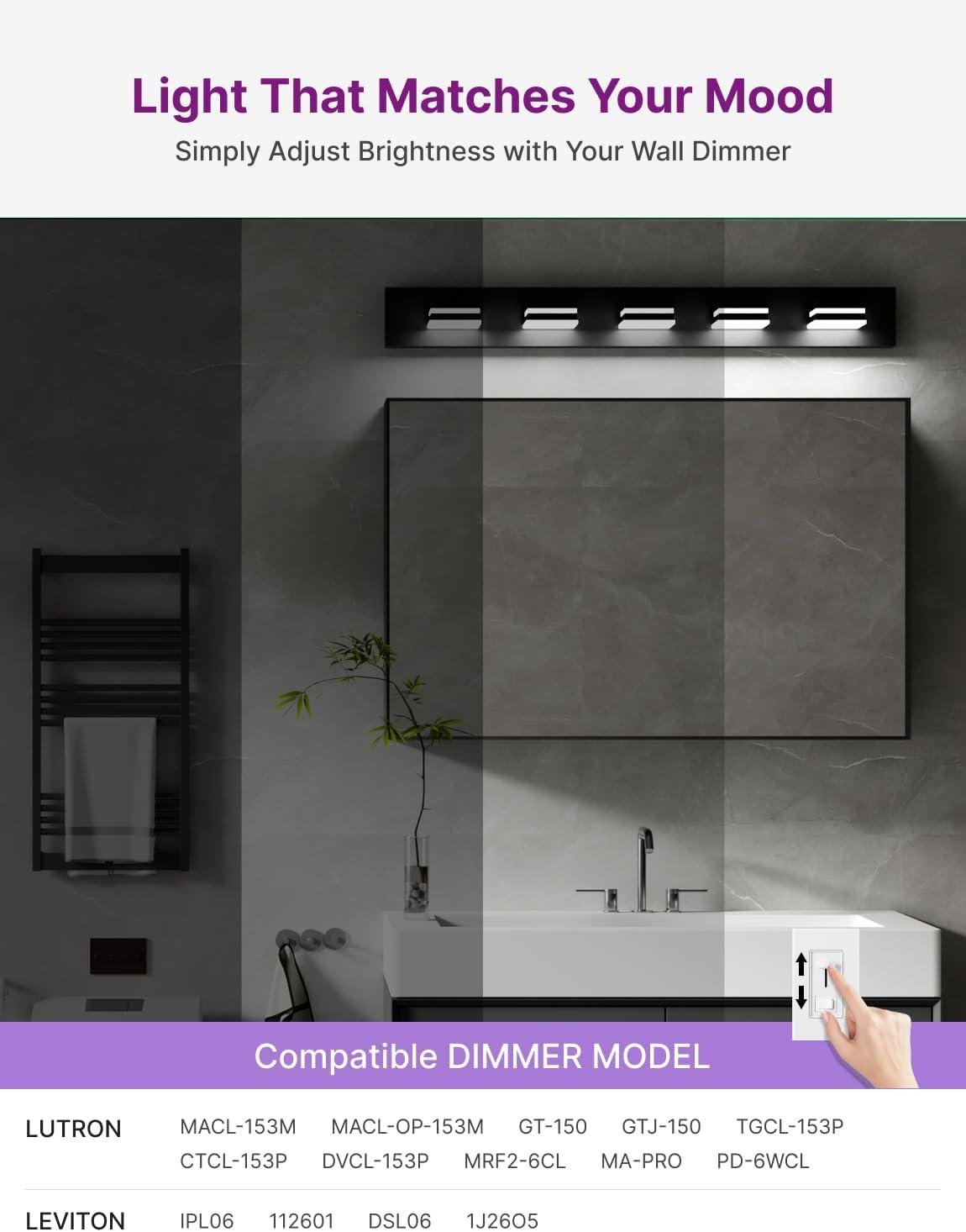 How We Brightened Our Bathroom with This Sleek Dimmable Vanity Light