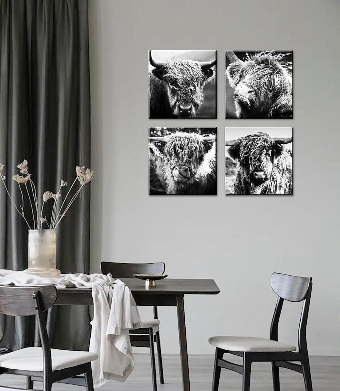Our Review:⁣ Rustic Highland Cow Canvas art for Modern Homes