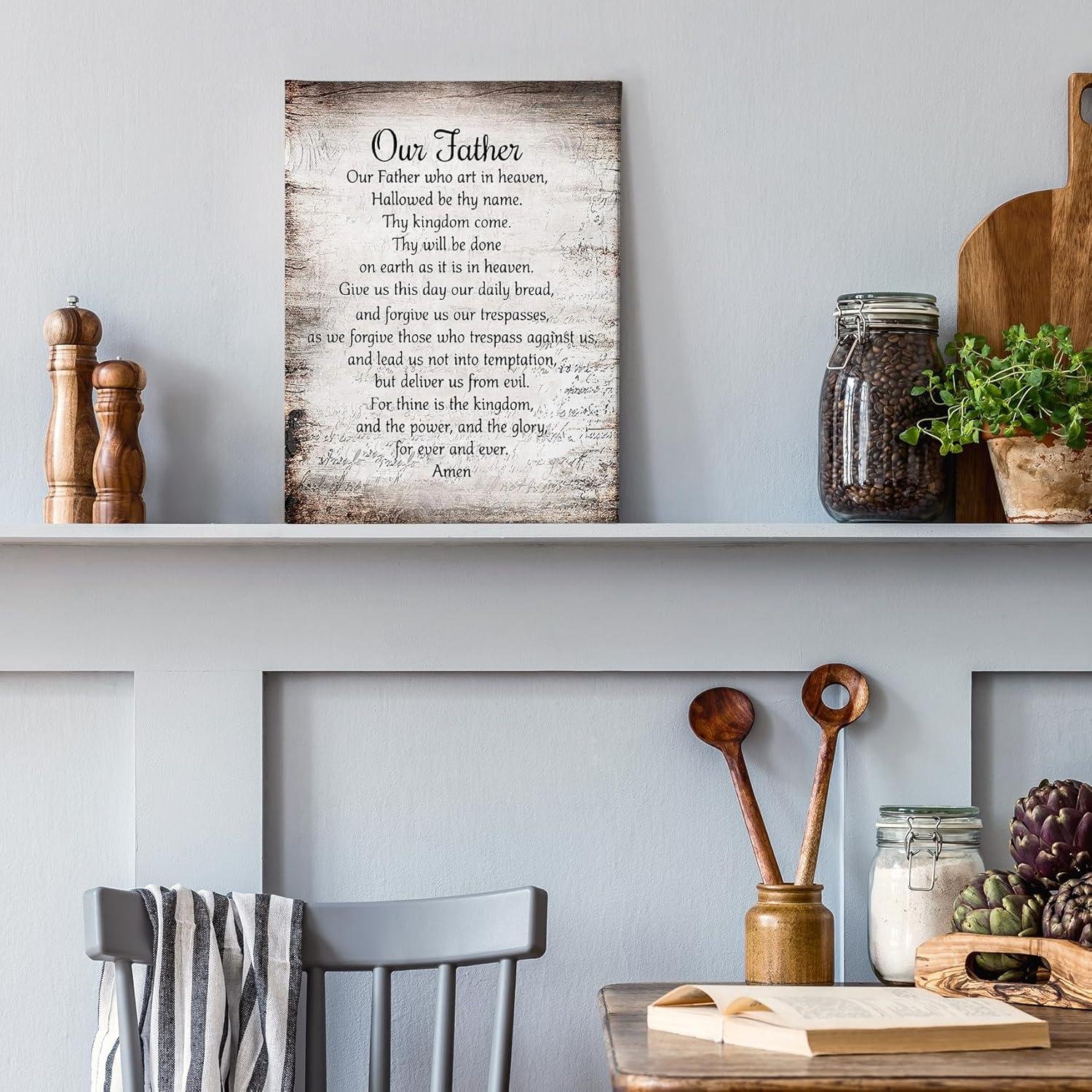 Our Review: The ‌Lord's Prayer Canvas Decor for Faith-Filled Spaces