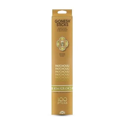 Gonesh - Extra Rich Scented Incense Sticks - Non-Toxic 10” Slow Burn Aromatic Sticks - Patchouli - 100 Pack