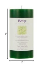 Crystal Journey Money Pillar Candle – Bring Abundance and Prosperity to Your Space, 1 EA - Image 2