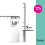 BOLSIUS 12 White Pillar Candles Set - 2.3 x 3 inches, 17 Hours Clean Burn, No Palm Oil, 0% Animal Fat, European Quality for Weddings & Events. - Image 2