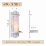 Rustic Farmhouse Candle Sconce Set: Distressed White Wall Candle Holders for Living Room, Bedroom, Bathroom. - Image 3