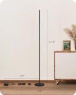 EDISHINE LED Corner Floor Lamp – 57.5" Minimalist Design, Dimmable, Adjustable Height, 3000K Warm White Light for Living Room, Bedroom, Office - Image 7