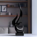 Paytonture Black Fire Flame Sculpture: Modern Abstract Resin Art for Living Room Decor, TV Stand & Coffee Table Accents. - Image 5