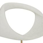 Deco 79 Abstract Polystone Sculpture with Marble Stand, 12" x 3" x 13", White Home Decor Accent - Image 4