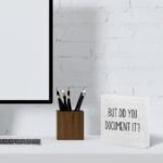 Document It: Funny Wooden Box Sign for Office Decor - Rustic Farmhouse Square 5x5 Inches - Image 5