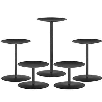 Smtyle Candle Holders for Pillar Candles - Matte Black Christmas Decorations Indoor, Perfect Centerpieces for Tables, Elegant Gift for Home Decorator & Minimalist