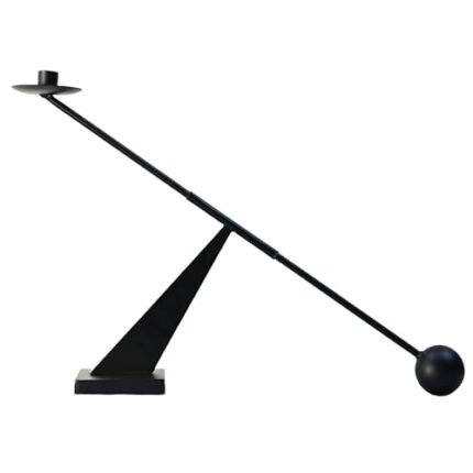 Remenna Black Metal Modern Candle Holder Candlestick Holders Decorative Candle Stand, Tapered Candle Holders Home Decoration 19 inch