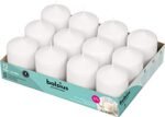 BOLSIUS 12 White Pillar Candles Bulk - 2.3 x 3 inch Candle Set - 17 Hours Clean Burning - No Palm Oil - 0% Animal Fat - Premium European Quality - Wedding, Party, Dinner & Emergency Candles