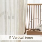 FMFUNCTEX 84" Sheer Linen Sliding Door Curtain - Extra Wide 100" Beige Drapes, Semi-Sheer Grommet Panel - Image 7