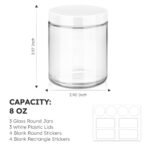 Tecohouse 8oz Glass Jars with Lids - 3 Pack Candle Jars for Creams, Honey, Powders & More! - Image 3