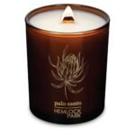 Hemlock Park Amber & Gold Wood Wick Candle Handcrafted with Natural Coconut Wax (Standard 7.2 oz, Palo Santo)